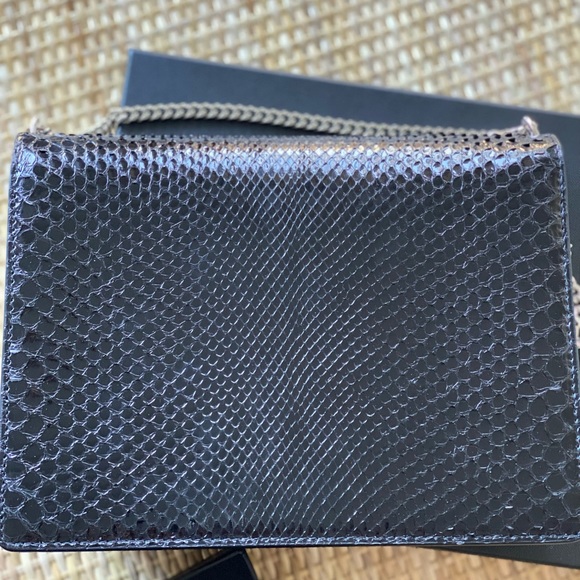 Black YSL Python Bag with silver adjustable straps - Picture 6 of 10
